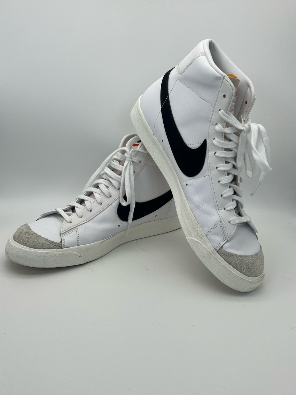 EUC! Mens Nike Blazer Mid '77 White Black Vintage Size 14